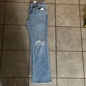 Hollister Light Blue Distressed Straight Leg Jeans